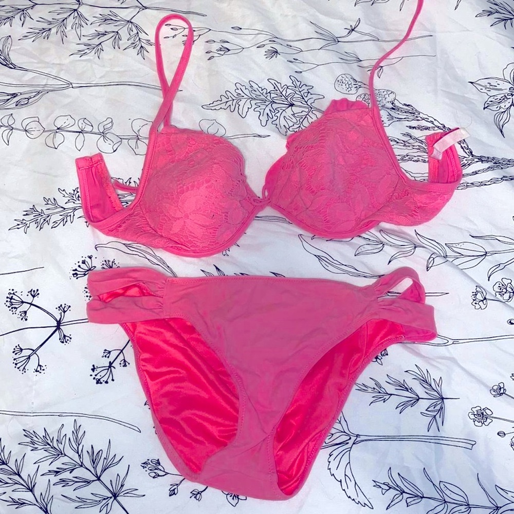 Pink Victoria’s Secret pushup  bikini